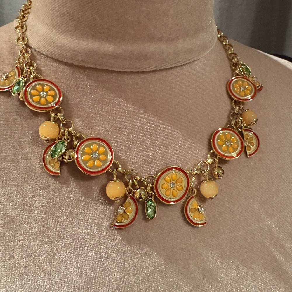 NWT Talbots Funky Orange Slice Necklace